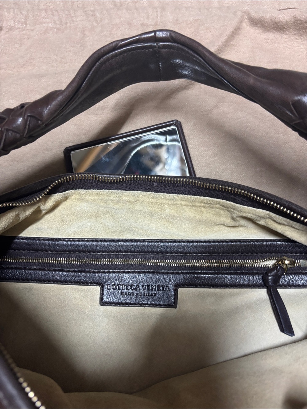 Bottega Veneta Dark Brown Intrecciato Leather Hobo Bag - Picture 8 of 14